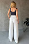 Women's High-Waisted Wide-Leg Fabric Pants – Stylish and Comfortable Cut - 7