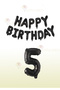Black Color Happy Birthday Foil Balloon - Black Color Number Balloon 1 Year Old