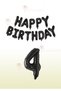 Black Color Happy Birthday Foil Balloon - Black Color Number Balloon 1 Year Old