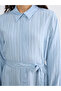 Quality Pieces from Çelebi Store Striped Belted Poplin Shirt Dress - 3