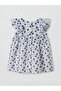 Trendlucky Square Collar Embroidered Baby Girl Dress with a Difference in Color - 4