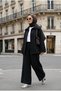 Massimo Kupra Fabric Buttoned Shirt Palazzo Trousers Set/Black - 7