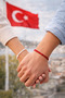 Red and White Slide Lock Knitted Rope Macrame Fan Bracelet - 4
