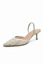 Marsha Women's Stone Detailed Heeled Shoes Silver - 3
