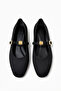 Libon Women's Buckle Detailed Satin Ballerinas Black - 3