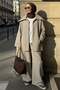 Massimo Kupra Fabric Buttoned Shirt and Palazzo Trousers Set/Mink - 2