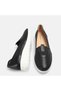 Large Size Women's Genuine Leather Padded Shoes 41-42-43-44 Black Leather - 8