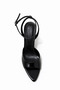 Boris Women's Heeled Wrinkled Leather Sandals Black - 4