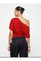 Women's One-Shoulder Casual Blouse with Waist Detail, Stylish Model 0085 - 4