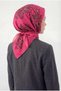 Viscose Velora Scarf Four Seasons Baroque Floral Pattern Phosphor Pink 90X90 - 2