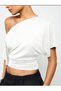 Women's One-Shoulder Casual Blouse with Waist Detail, Stylish Model 0085 - 3