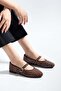 Women's Ballet Flats in Brown Suede with Stone Embellishments - 4
