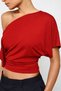 Women's One-Shoulder Casual Blouse with Waist Detail, Stylish Model 0085 - 2