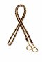 Faux Leather Metal Bag Chain Set Chain Length 115 cm (Chain Color Gold - Leather Brown)