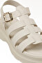 26S-3009 Beige Women's Thick Sole Sandals - 7