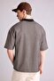 Cotton Textured Boxy Fit Polo T-Shirt F8351Ax26Sm - 5