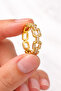 Adjustable Chain Design Zircon Stone Ring – Modern and Stylish Gold Model Lrn067 - 3