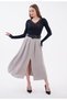 Women's Belted Slit Midi Length Pleated Skirt - 3