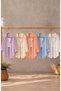 5-Pack Women's Lilac, Beige, Yavruağzı, Blue, White Cotton Oversize Linen Single Pocket Comfortable Shirts