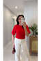 Tods Red Bat Sleeve T-Shirt with Gathered Sides - 2