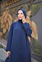 Alin Stone Embellished Robe Navy Blue - 1005 - 2