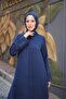 Alin Stone Embellished Robe Navy Blue - 1005 - 6