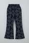 Girl's Tracksuit Set with Ribbon Pattern and Elastic Waist, Ages 9-14, Navy Blue - 5