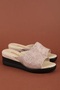 Genuine Leather House Slippers Özl.966 Beige Honeycomb - 2