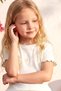 Girl's Top and Bottom Set Summer Green with Balloon Skirt and Daisy Detail - 3
