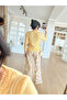 Yellow-Pink Floral Patterned Denim Trousers - 251033 - 4