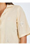 Beige Embroidered Cotton Shirt and Pants Co-ords - 4