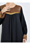 Black Foil Print Yoke Jalabiya - 4