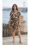 Women's Belted Round Neck Short Sleeve Single Jersey Dress - 3