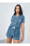 Blue Contrast Piping Shirt and Shorts Set - 4