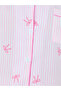 Pink Striped Bow Print Shirt and Shorts Set - 3