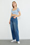 Waist Buckle High Waist Baggy Jeans - 4