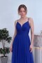 Women's Rope Strap Slit Tulle Evening Dress Red, Cobalt Blue, Black - 6