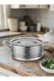 9Pcs Cookware set Panoz series P-240, 3ply Stainless steel 304, Induction bottom, Hammered design. - 4
