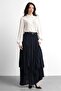 Molly Nelly Women's Layered Lined Long Elastic Skirt - 6