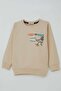 Boys' Tracksuit Set with Dinosaur Camp Back Print Detail, Ages 2-6, Cream - 6