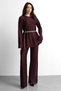 Molly Nelly Women's Belted Lace Blouse and Trousers Set - 4