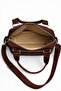 Women's Brown Satin Shiny Waterproof Multi-Compartment Hand & Shoulder Bag — Daily Mini Crossbody Bag with Column Strap - 3
