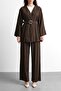 Molly Nelly Women's Belted Top and Bottom Pants Set - 2
