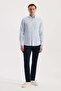 Ice Blue Comfort Fit 100% Linen Classic Collar Shirt - 2