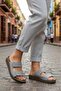 Women's Genuine Leather Suede Slippers Velten Natura Stone