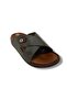 54202-26 Leather Cross Strap Anatomical Men's Slippers