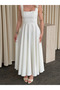 White Princess Model Dress with Bow at the Waist - 3333 - 2