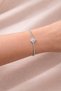 Silver Color Clover Detailed Waterway Bracelet with Zircon Stone Appearance Stylish Women's Bracelet