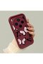 Vivo X300 Compatible Shockproof Simple Claret Red Silicone Phone Case Butterfly Pattern - 3