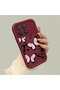Poco F8 Pro 5g Compatible Shockproof Simple Claret Red Silicone Phone Case Butterfly Pattern - 3